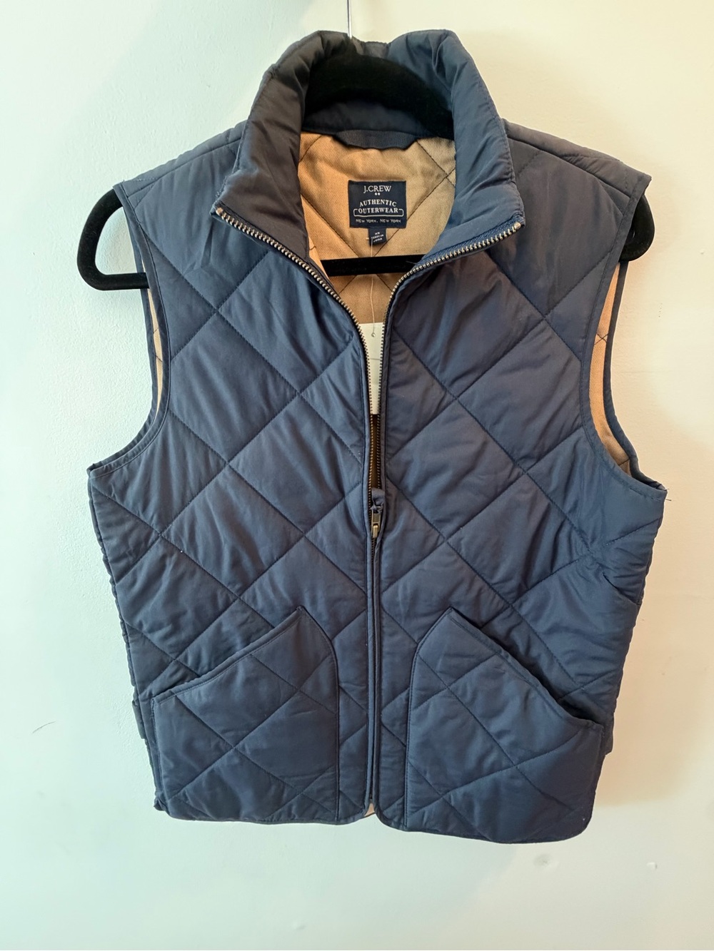 J. Crew Navy Quilted Reversible Vest